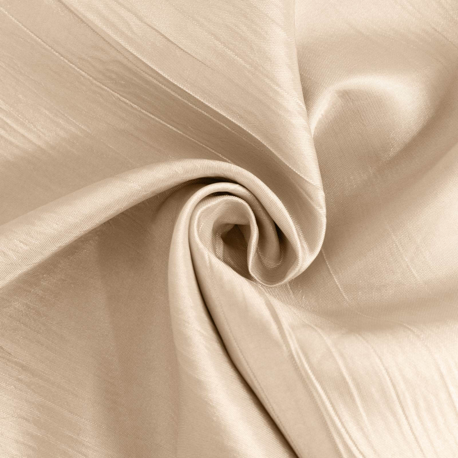 Crinkle Crushed Taffeta Chair Cover for Banquet Chairs Beige - Reusable Slipcover - Bell Racket Store