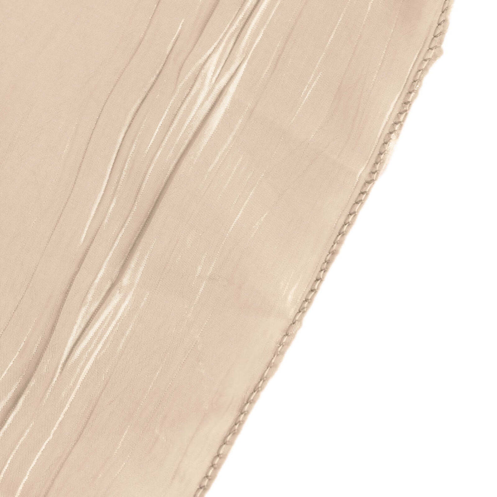 Crinkle Crushed Taffeta Chair Cover for Banquet Chairs Beige - Reusable Slipcover - Bell Racket Store