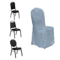 Crinkle Crushed Taffeta Chair Cover for Banquet Chairs Dusty Blue - Reusable Slipcover - Bell Racket Store