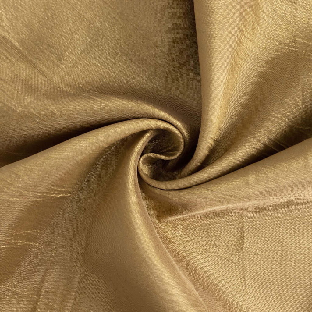 Crinkle Crushed Taffeta Chair Cover for Banquet Chairs Gold - Reusable Slipcover - Bell Racket Store