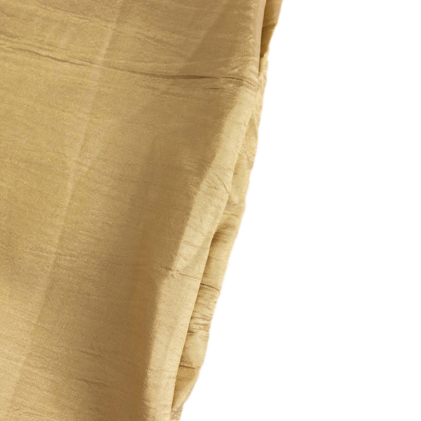 Crinkle Crushed Taffeta Chair Cover for Banquet Chairs Gold - Reusable Slipcover - Bell Racket Store