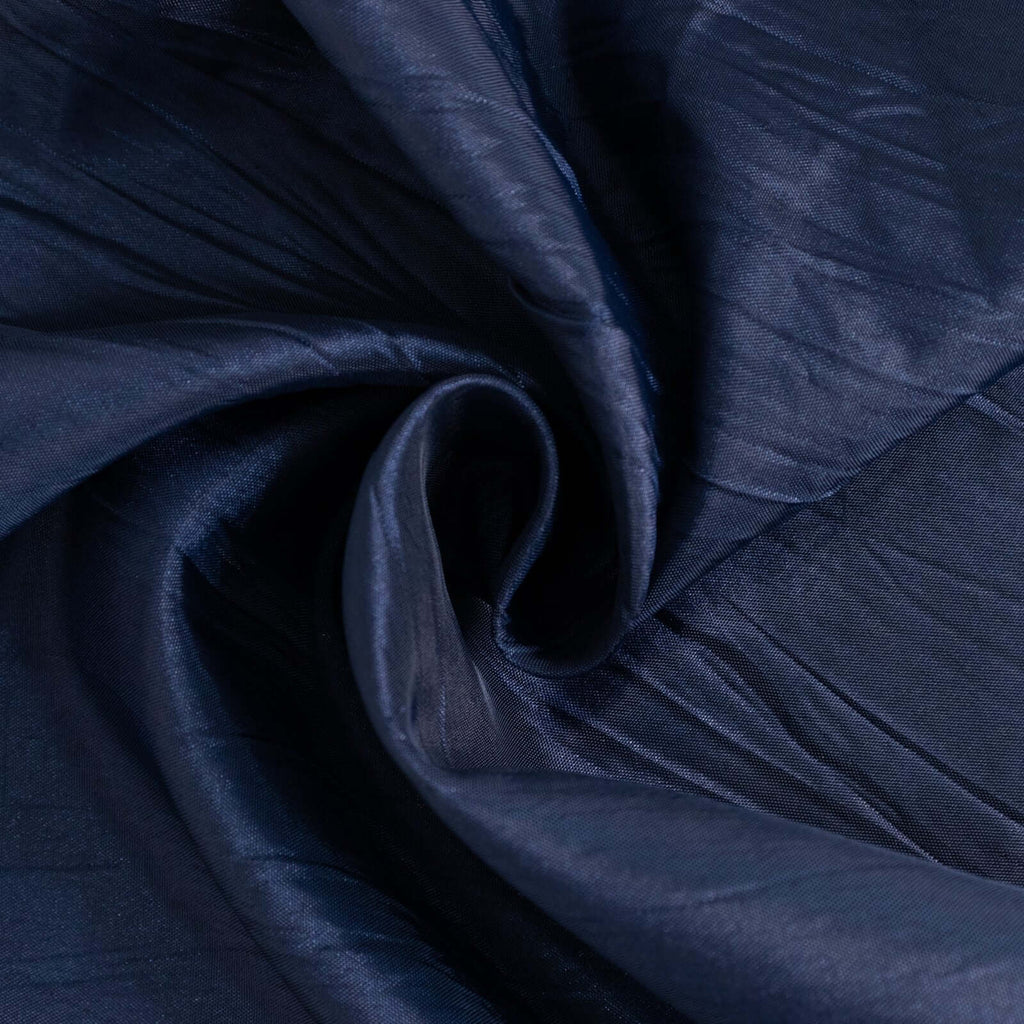Crinkle Crushed Taffeta Chair Cover for Banquet Chairs Navy Blue - Reusable Slipcover - Bell Racket Store