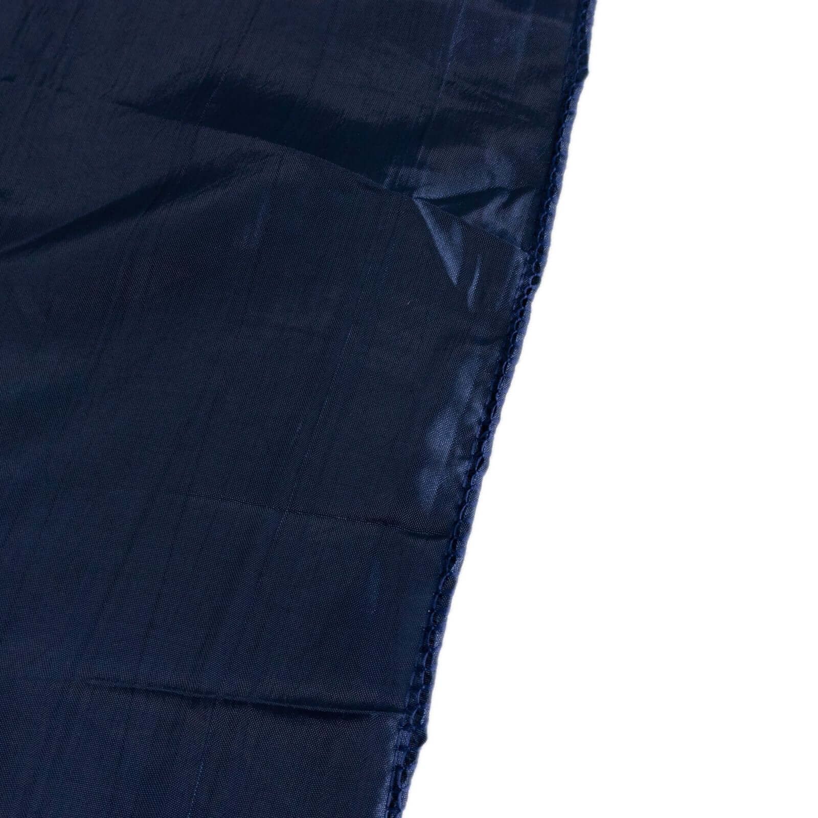 Crinkle Crushed Taffeta Chair Cover for Banquet Chairs Navy Blue - Reusable Slipcover - Bell Racket Store