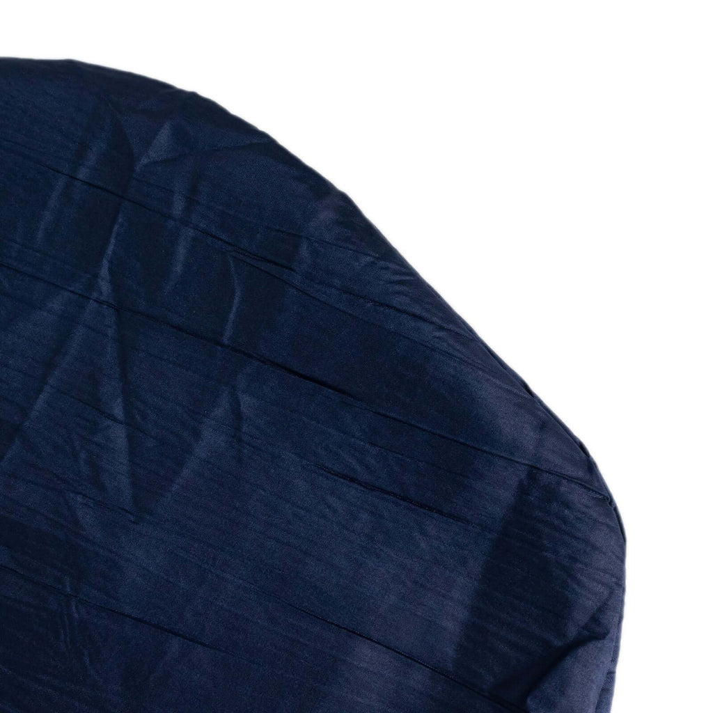 Crinkle Crushed Taffeta Chair Cover for Banquet Chairs Navy Blue - Reusable Slipcover - Bell Racket Store