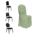 Crinkle Crushed Taffeta Chair Cover for Banquet Chairs Sage Green - Reusable Slipcover - Bell Racket Store