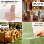 Crinkle Crushed Taffeta Chair Cover for Banquet Chairs White - Reusable Chic Wedding Decor - Bell Racket Store