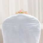 Crinkle Crushed Taffeta Chair Cover for Banquet Chairs White - Reusable Chic Wedding Decor - Bell Racket Store
