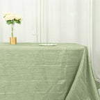 Taffeta 90"x156" Rectangle Tablecloth Sage Green - Accordion Crinkle Seamless Table Cover