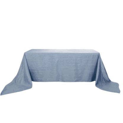 Taffeta 90"x156" Rectangle Tablecloth Dusty Blue - Accordion Crinkle Seamless Table Cover