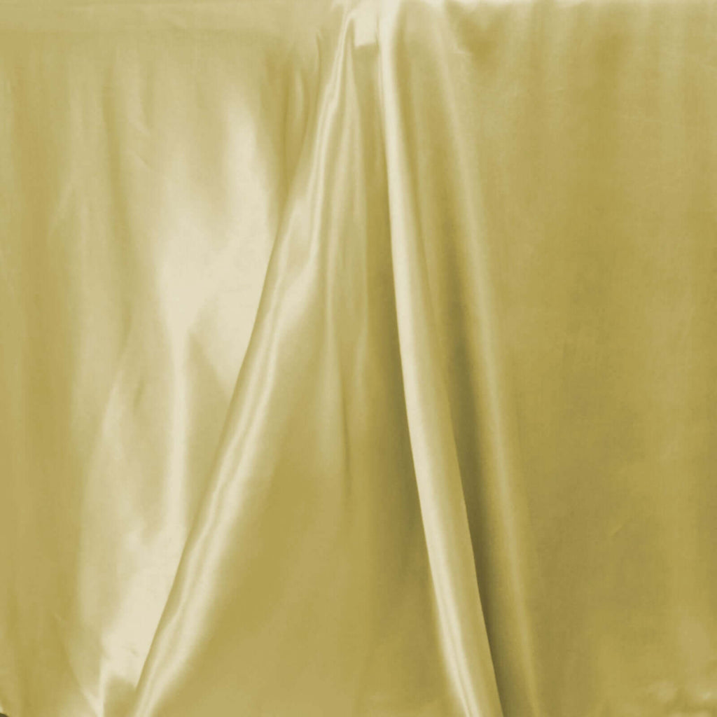 Satin Rectangular 90"x132" Tablecloth Champagne - Seamless Table Cover