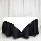 100% Cotton 54"x54" Table Overlay Square Tablecloth White Linen - Sophisticated, Soft & Breathable Fabric Table Topper
