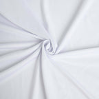 Spandex 30" Round Cocktail Table Cover Skirt White With Natural Wavy Drapes