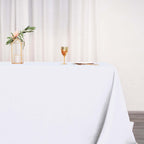 Polyester 90"x132" Rectangle Tablecloth White - Seamless Wrinkle-Resistant Design for Luxe Celebrations