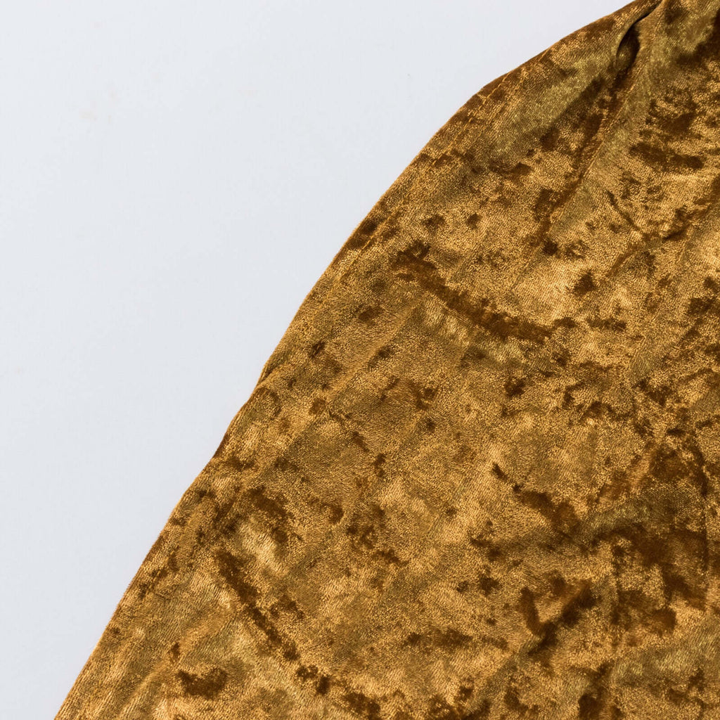 Crushed Velvet Fitted Rectangular 6ft Table Cover Gold - Wrinkle - Free Stretchy Tablecloth - Bell Racket Store