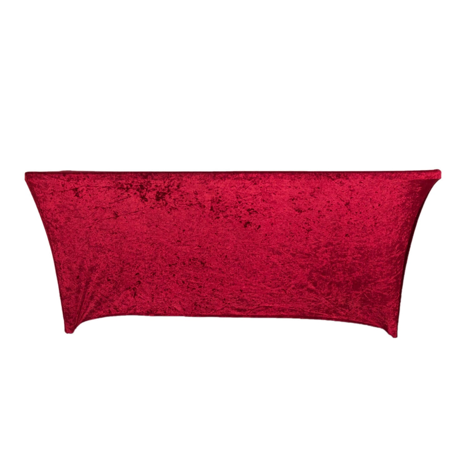 Crushed Velvet Fitted Rectangular 6ft Table Cover Red - Wrinkle - Free Stretchy Tablecloth - Bell Racket Store