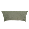 Crushed Velvet Fitted Rectangular 6ft Table Cover Sage Green - Wrinkle - Free Stretchy Tablecloth - Bell Racket Store