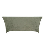 Crushed Velvet Fitted Rectangular 6ft Table Cover Sage Green - Wrinkle - Free Stretchy Tablecloth - Bell Racket Store