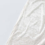 Crushed Velvet Fitted Rectangular 6ft Table Cover White - Wrinkle - Free Stretchy Tablecloth for Weddings and Banquets - Bell Racket Store