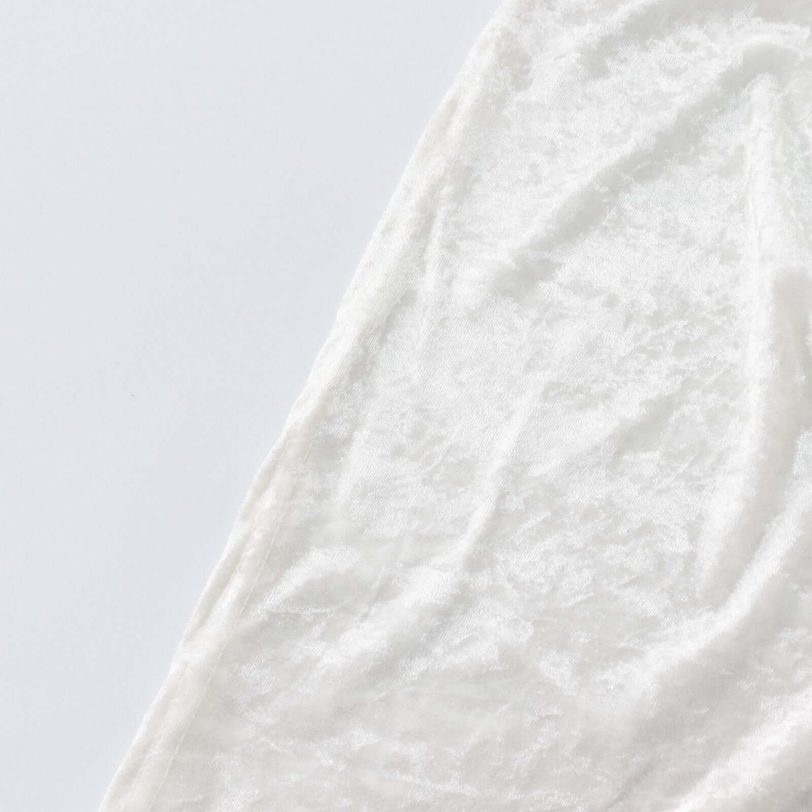 Crushed Velvet Fitted Rectangular 6ft Table Cover White - Wrinkle - Free Stretchy Tablecloth for Weddings and Banquets - Bell Racket Store