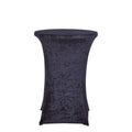 Crushed Velvet Spandex 30" Round Cocktail Table Cover Black Smooth Highboy Tablecloth - Bell Racket Store