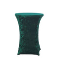 Crushed Velvet Spandex 30" Round Cocktail Table Cover Hunter Emerald Green Smooth Highboy Tablecloth - Bell Racket Store
