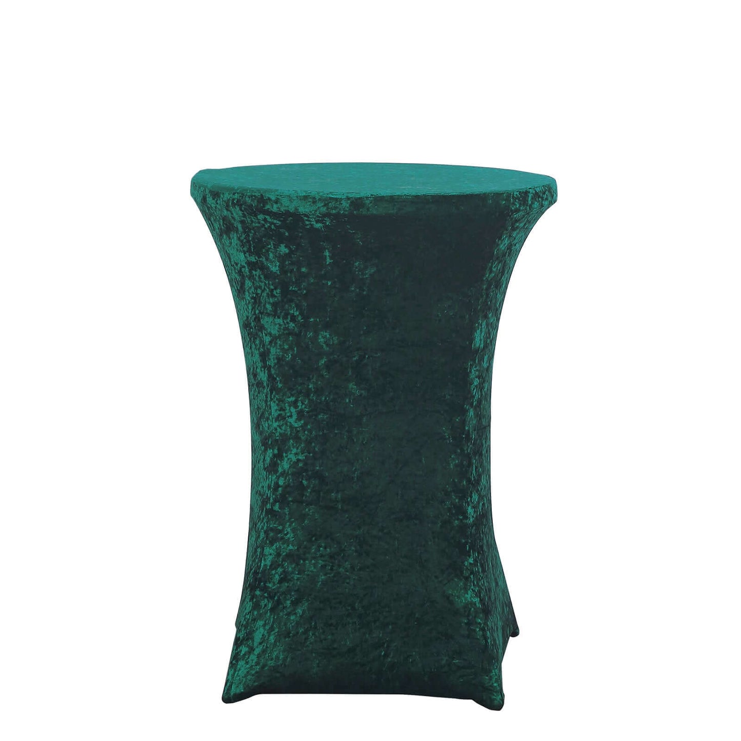 Crushed Velvet Spandex 30" Round Cocktail Table Cover Hunter Emerald Green Smooth Highboy Tablecloth - Bell Racket Store