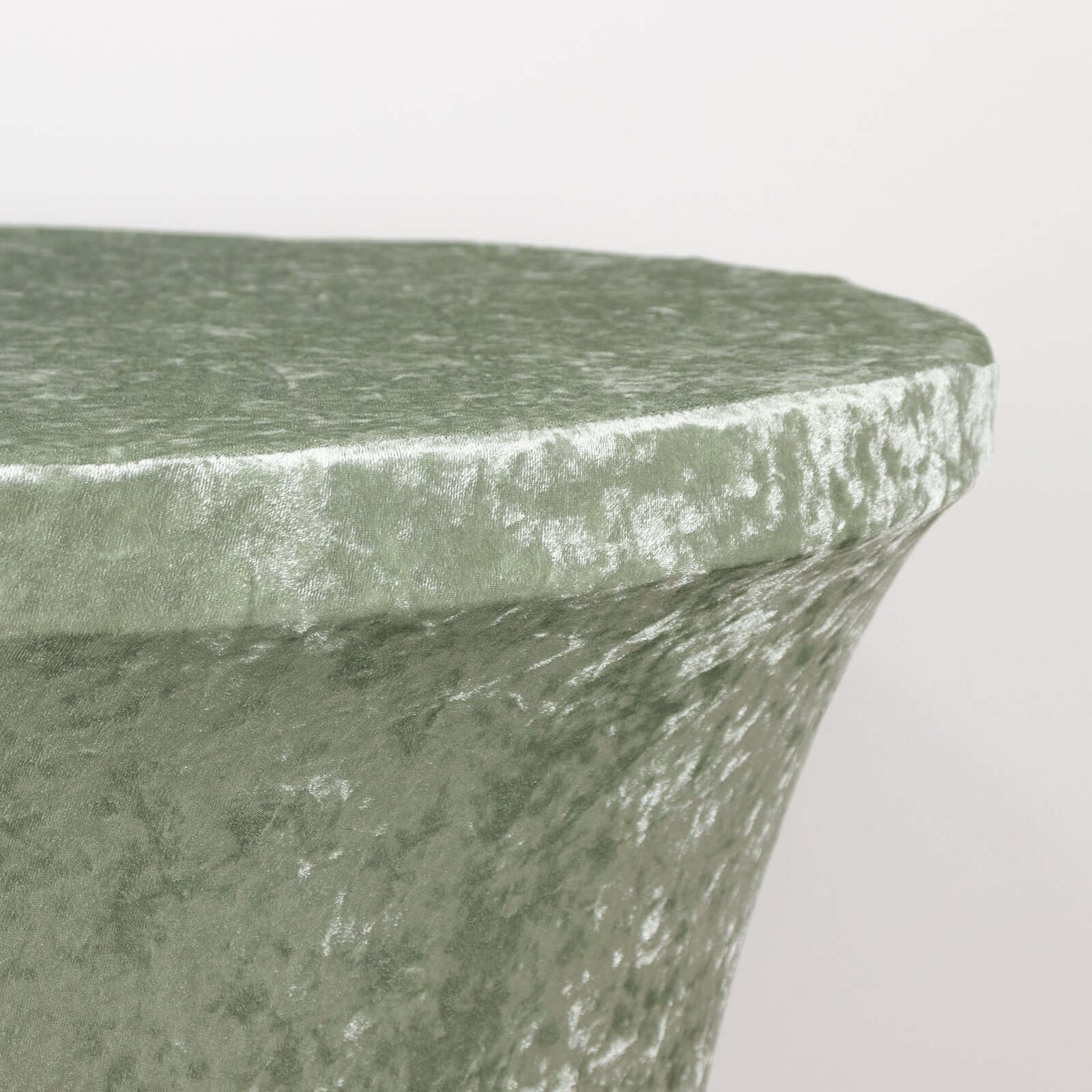 Crushed Velvet Spandex 30" Round Cocktail Table Cover Sage Green Smooth Highboy Tablecloth - Bell Racket Store
