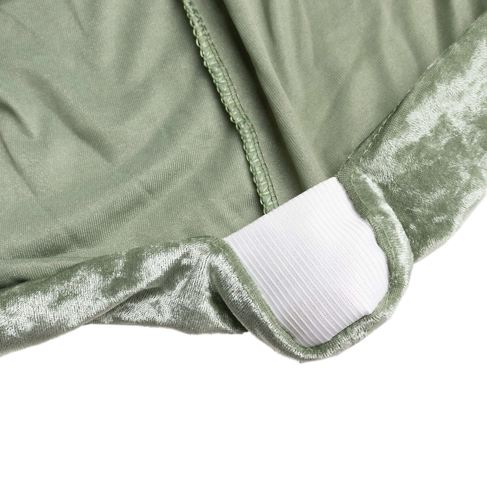 Crushed Velvet Spandex 30" Round Cocktail Table Cover Sage Green Smooth Highboy Tablecloth - Bell Racket Store