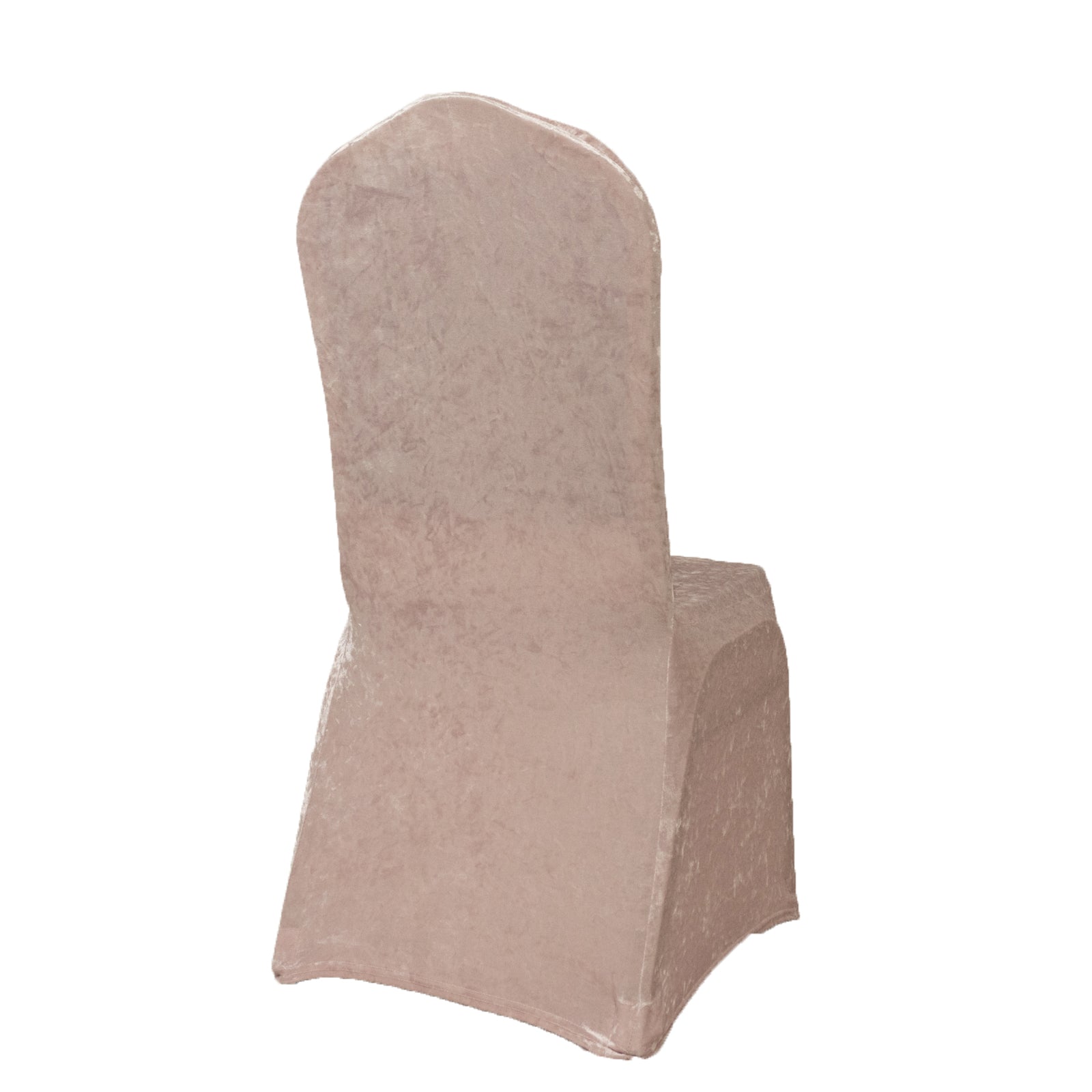 Crushed Velvet Spandex Banquet Chair Cover Fitted Slipcover Blush - Stretch 190GSM Slipcover with Foot Pockets - Bell Racket Store