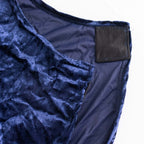 Crushed Velvet Spandex Banquet Chair Cover Fitted Slipcover Navy Blue - Stretch 190GSM Slipcover with Foot Pockets - Bell Racket Store