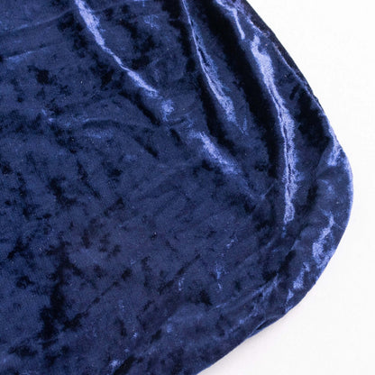 Crushed Velvet Spandex Banquet Chair Cover Fitted Slipcover Navy Blue - Stretch 190GSM Slipcover with Foot Pockets - Bell Racket Store