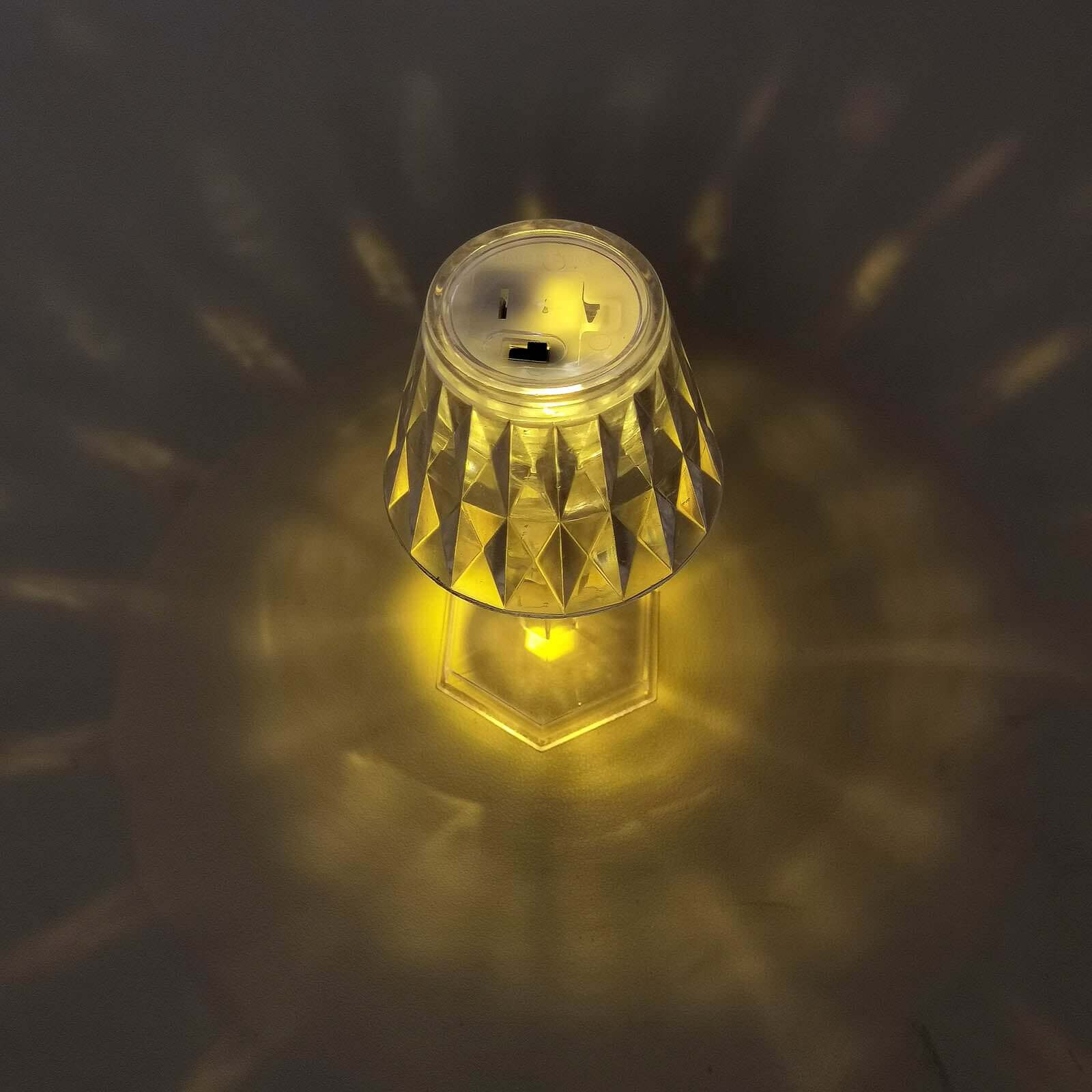 6-Pack Clear Crystal Acrylic LED Lamps Warm White Decorative Design - Accent Night Lights 4.5"