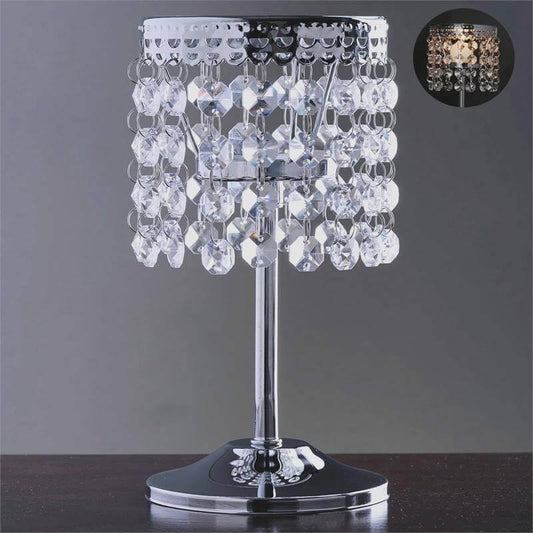 Crystal Beaded Chandelier Metal Candle Holder Silver - Stylish Tealight Stand for Decor 8" - NestOCart