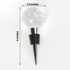 Crystal Glass Ball Metal Wine Bottle Stopper Plug Party Favor Gift Box - Clear Box, Thank You Card, and Ribbon Included - Bell Racket Store