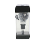 Crystal Glass Ball Metal Wine Bottle Stopper Plug Party Favor Gift Box - Clear Box, Thank You Card, and Ribbon Included - Bell Racket Store