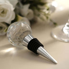 Crystal Glass Ball Metal Wine Bottle Stopper Plug Party Favor Gift Box - Clear Box, Thank You Card, and Ribbon Included - Bell Racket Store