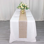 Crystal Rhinestone 10"x108" Table Runner Champagne - Chic Diamond Accent - Bell Racket Store