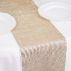 Crystal Rhinestone 10"x108" Table Runner Champagne - Chic Diamond Accent - Bell Racket Store
