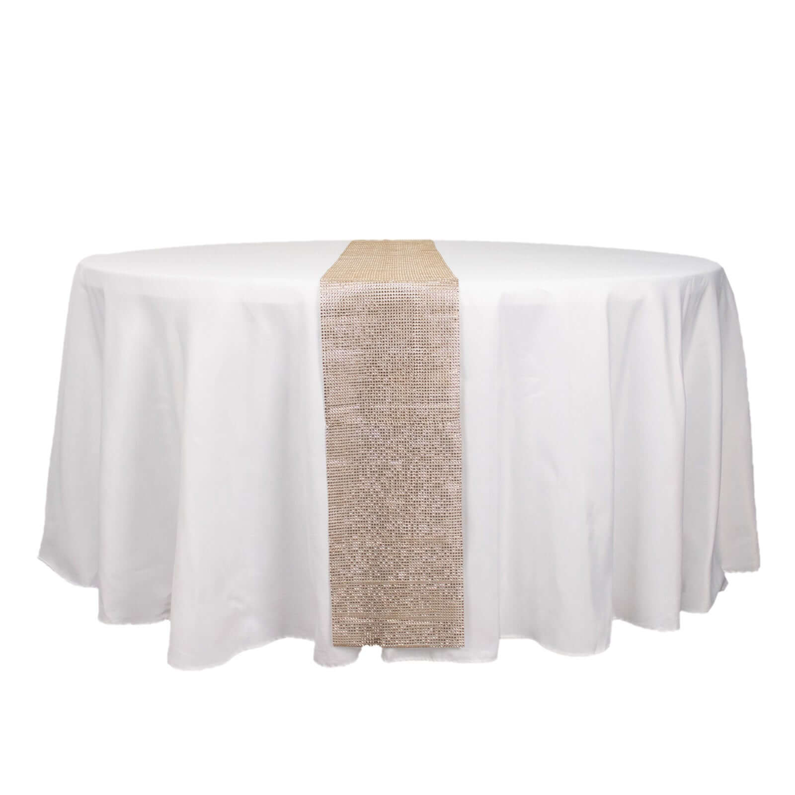 Crystal Rhinestone 10"x108" Table Runner Champagne - Chic Diamond Accent - Bell Racket Store