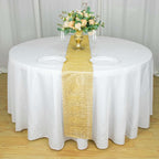 Crystal Rhinestone 10"x108" Table Runner Gold - Luxe Shiny Diamond Mesh Bling Table Runner Roll - Bell Racket Store