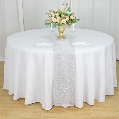Crystal Rhinestone 10"x108" Table Runner Silver - Chic Diamond Accent - Bell Racket Store