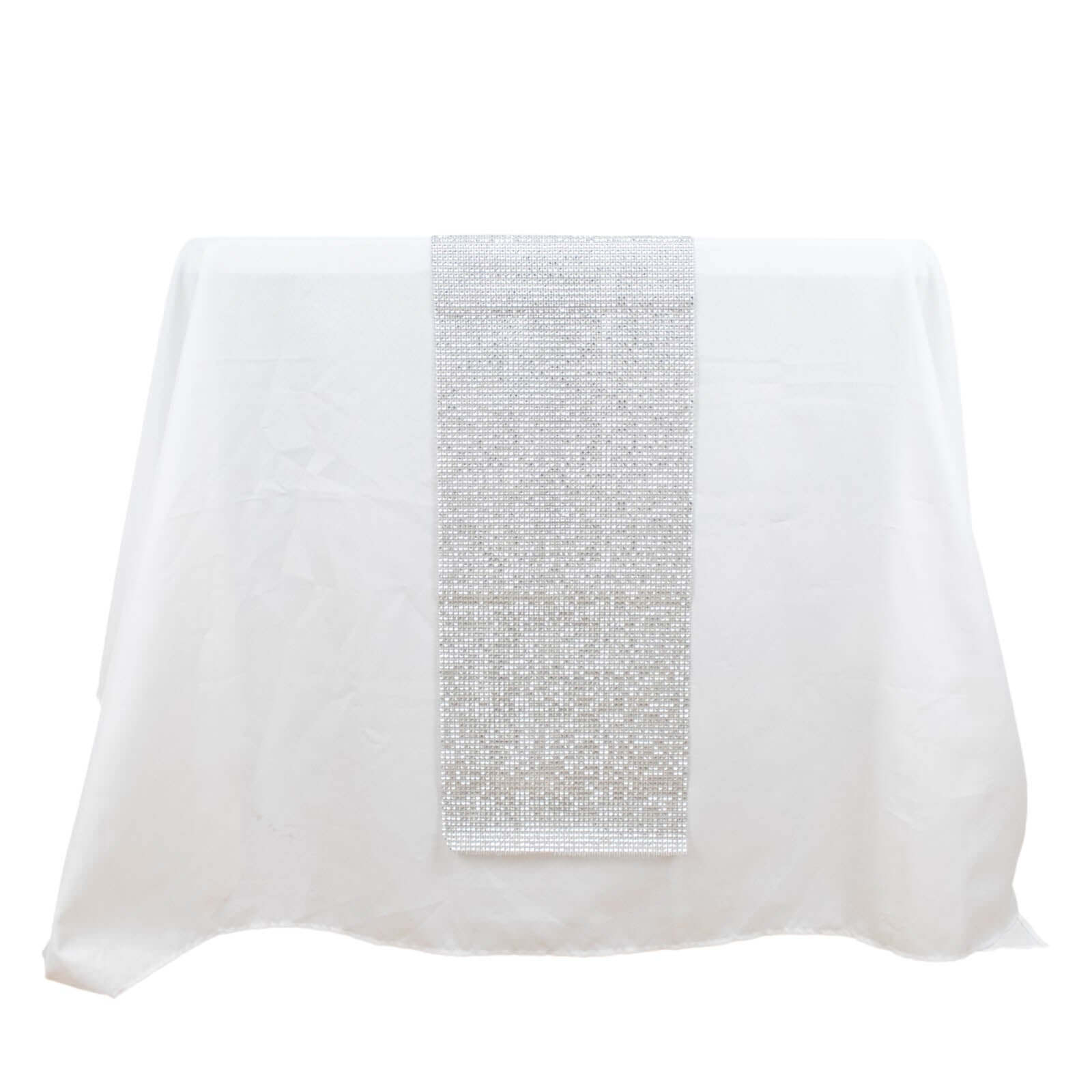 Crystal Rhinestone 10"x108" Table Runner Silver - Chic Diamond Accent - Bell Racket Store