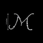 12 Pack 1.5" Clear Rhinestone Monogram Letter Jewel Sticker Self Adhesive DIY Diamond Decor - M