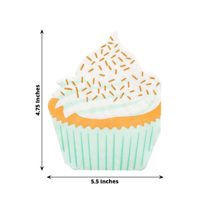 20-Pack Paper Cocktail Napkins with Cupcake Design - Fun Disposable Beverage Napkins for Events 11"x9"