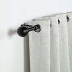 42"-126" Adjustable Curtain Rod Sets, Black, Round Finials