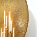 7.5ft Metallic Gold Sparkle Sequin Round Wedding Arch Cover, Shiny Shimmer Photo Backdrop Stand Cover, 2-Sided Custom Fit