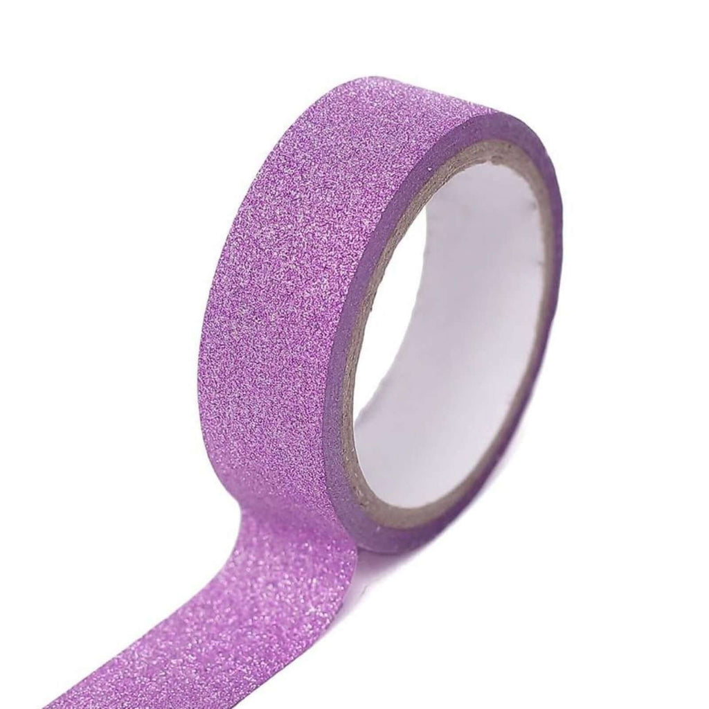 5 Pack 0.5"x5 Yards Purple Washi DIY Craft Glitter Tape