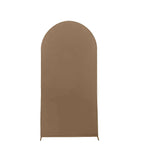 6ft Matte Taupe Spandex Fitted Chiara Backdrop Stand Cover For Round Top Wedding Arch