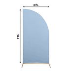 7ft Matte Dusty Blue Spandex Half Moon Chiara Backdrop Stand Cover, Custom Fitted Wedding Arch Cover