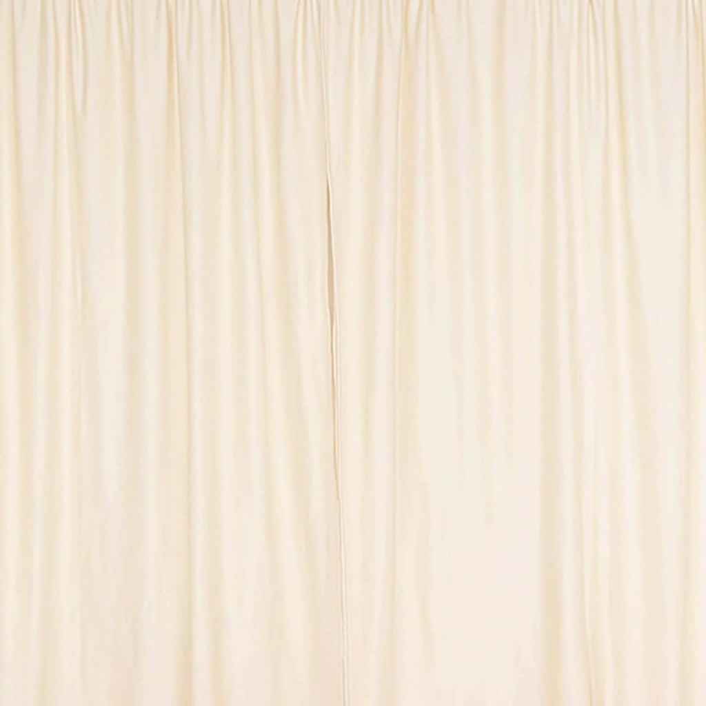 2 Pack Beige Scuba Polyester Event Curtain Drapes, Durable Flame Resistant Backdrop Event Panels Wrinkle Free with Rod Pockets - 10ftx10ft